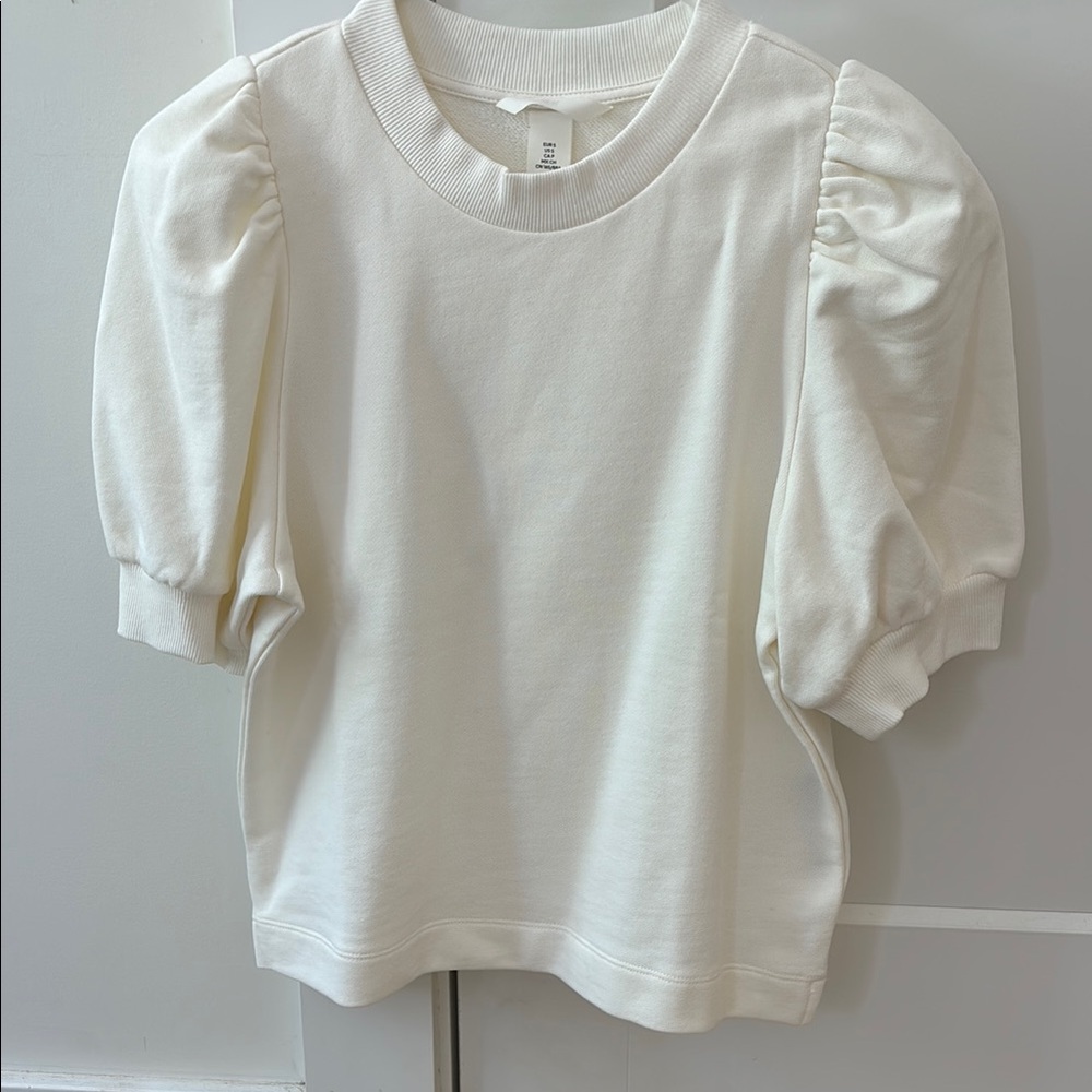 Elegant Cream Puff Sleeve Top
